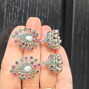 Multistone Jingling Earrings With Gift Box